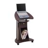 Techni Mobili Sit-to-Stand Rolling Adjustable Laptop Cart With Storage, Chocolate