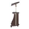 Techni Mobili Sit-to-Stand Rolling Adjustable Laptop Cart With Storage, Chocolate