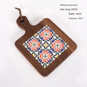 Vintage Solid Wood Tile Handle Potholder (Option: Retro E)