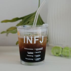 Accompanying Glass Cup With Cover Straw (Option: Istj)