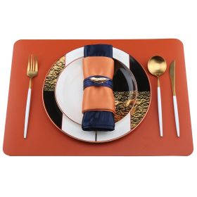 Home High-grade Leather Placemat (Option: Orange-Placemat 33x46CM)