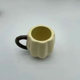 Creative High-looking Vintage Ceramic Pumpkin Cup (Option: Milk Apricot-400ml)