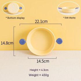 Cream Color Binaural Ceramic Ovenware (Option: Yellow Binaural Baking Bowl-Macaron Tableware)