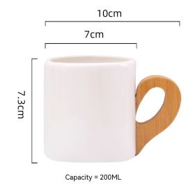 European Creative Bamboo Handle Cup Good-looking Gift Breakfast Milk Coffee Cup (Option: White-Single Cup)