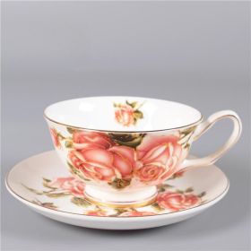 Bone China Afternoon Tea Scented Tea Coffee Ceramic Cup Dish (Option: Oil Painting Rose-101 To 200ml)