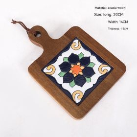 Vintage Solid Wood Tile Handle Potholder (Option: Retro Color C)