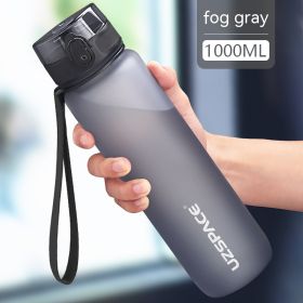 Large Capacity High Temperature Resistant Portable Fitness Plastic Cup Sports Kettle (Option: Gray-350 Ml)