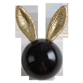 Cute Rabbit Handle Children's Room Closet Door Cupboard Drawer Modern Minimalist Ceramic Handle (Option: Shiny Black)