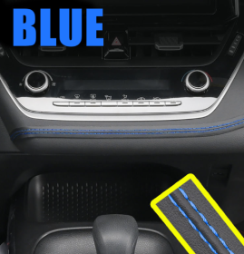 Interior Modification Special Car Door Car Gap Pocket (Option: 2 M-Black Leather Blue Line)