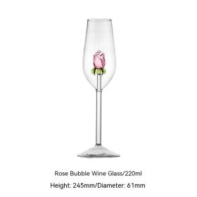 Creative Cute Rose Atmosphere Bordeaux White Wine Goblet (Option: Sparkling Wine Glass 220ml)