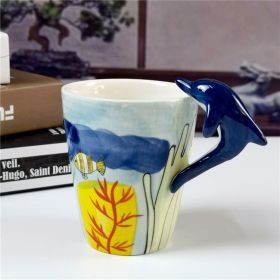 Cute Cartoon Animal Ceramic Cup Set (Option: Dolphin-301to400ml)