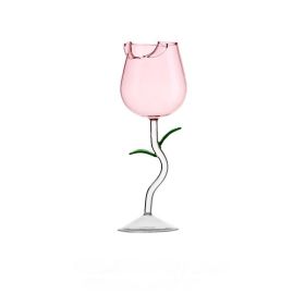 Creative Roses Red High-end Entry Lux Wine Glass Goblet Set (Option: 150ml Pink Green Leaf)