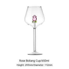 Creative Cute Rose Atmosphere Bordeaux White Wine Goblet (Option: Burgundy Cup 650ml)