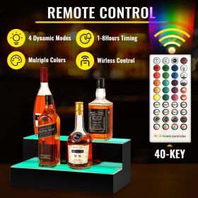 VEVOR LED Lighted Liquor Bottle Display Bar Shelf RF & App Control (Layers: 2 Layers)